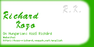 richard kozo business card