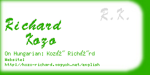 richard kozo business card